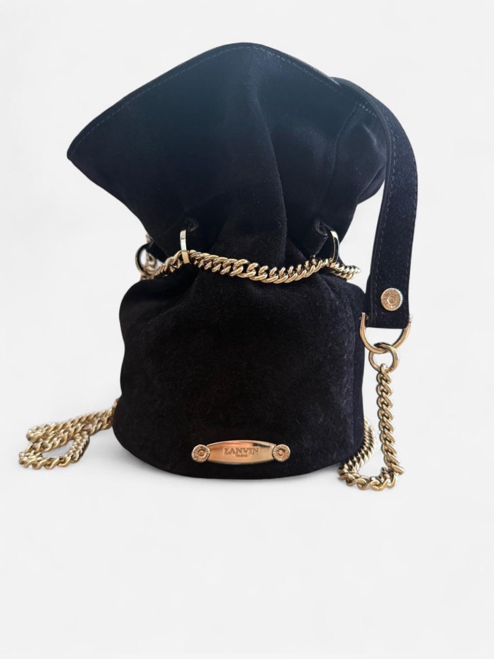 rare Lanvin Mini suede bucket bag